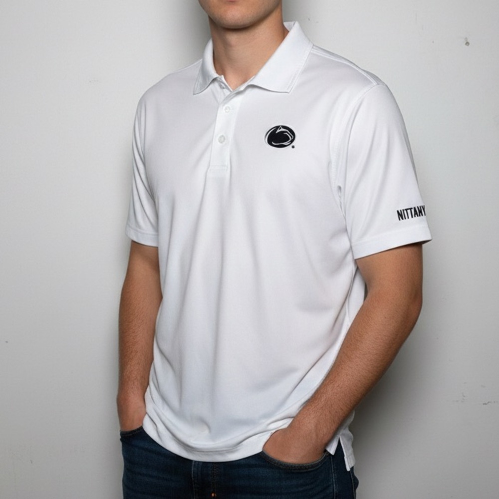Penn State University Nittany Lions Lacoste White Polo Shirt‎ L
